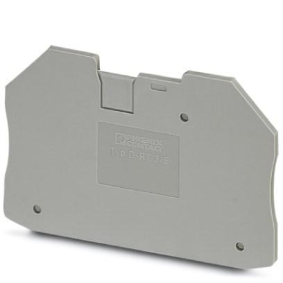 Phoenix Contact End cover; Length: 65mm; Width: 2.2mm; Height: 50.4mm; Color: Gray